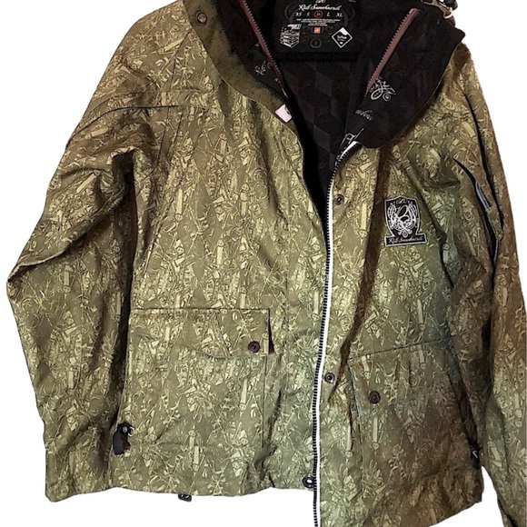 RIDE Green Camo Snowboarding TECH ski Jacket multipurpose coat snow winter - Picture 1 of 9